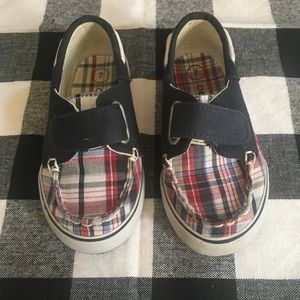 Toddler Boys Plaid Boat Shoes